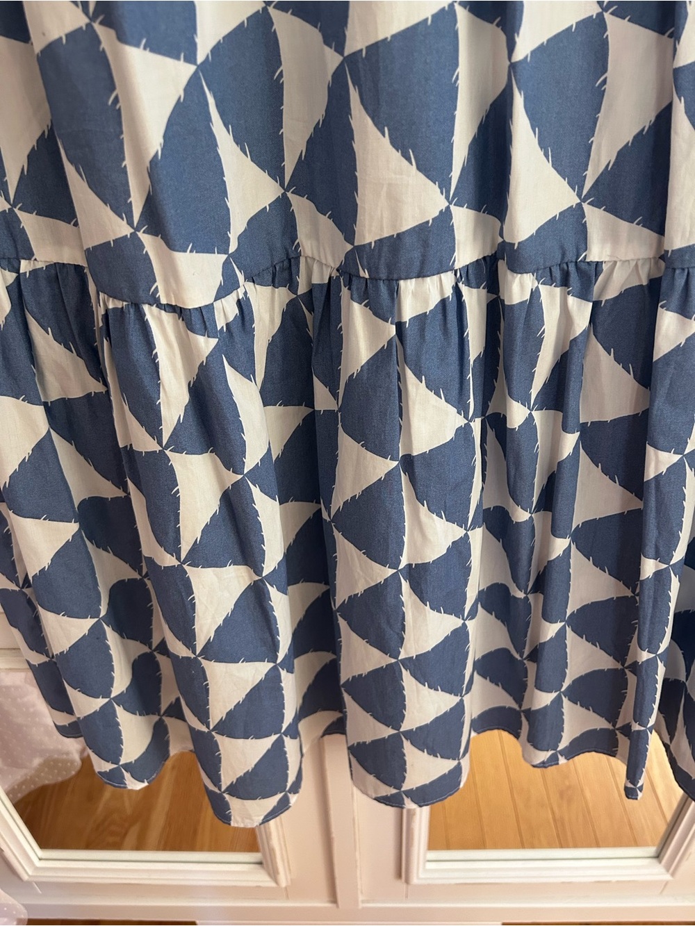 Maeve Bettina Shirtdress Blue and White Geometric NWT - Picture 9 of 12